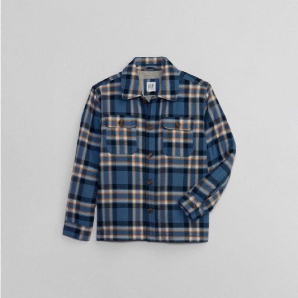 GAP Kids Shirt Jacket in Blue Plaid